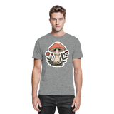 Front view of Arvenzo Still Roots unisex shirt in sports grey meliert fabric, showcasing a comfortable casual design.
