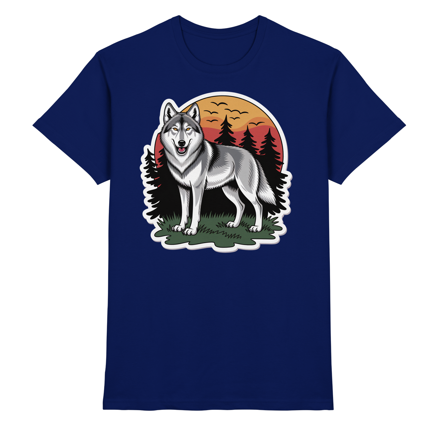 Front view of Arvenzo Lone Dusk unisex shirt in navy with a sleek, modern design and comfortable fit.