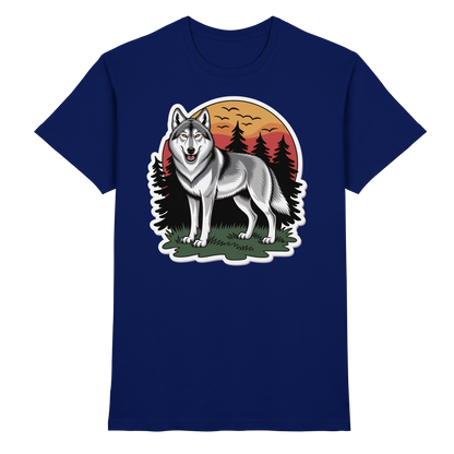 Front view of Arvenzo Lone Dusk unisex shirt in navy with a sleek, modern design and comfortable fit.