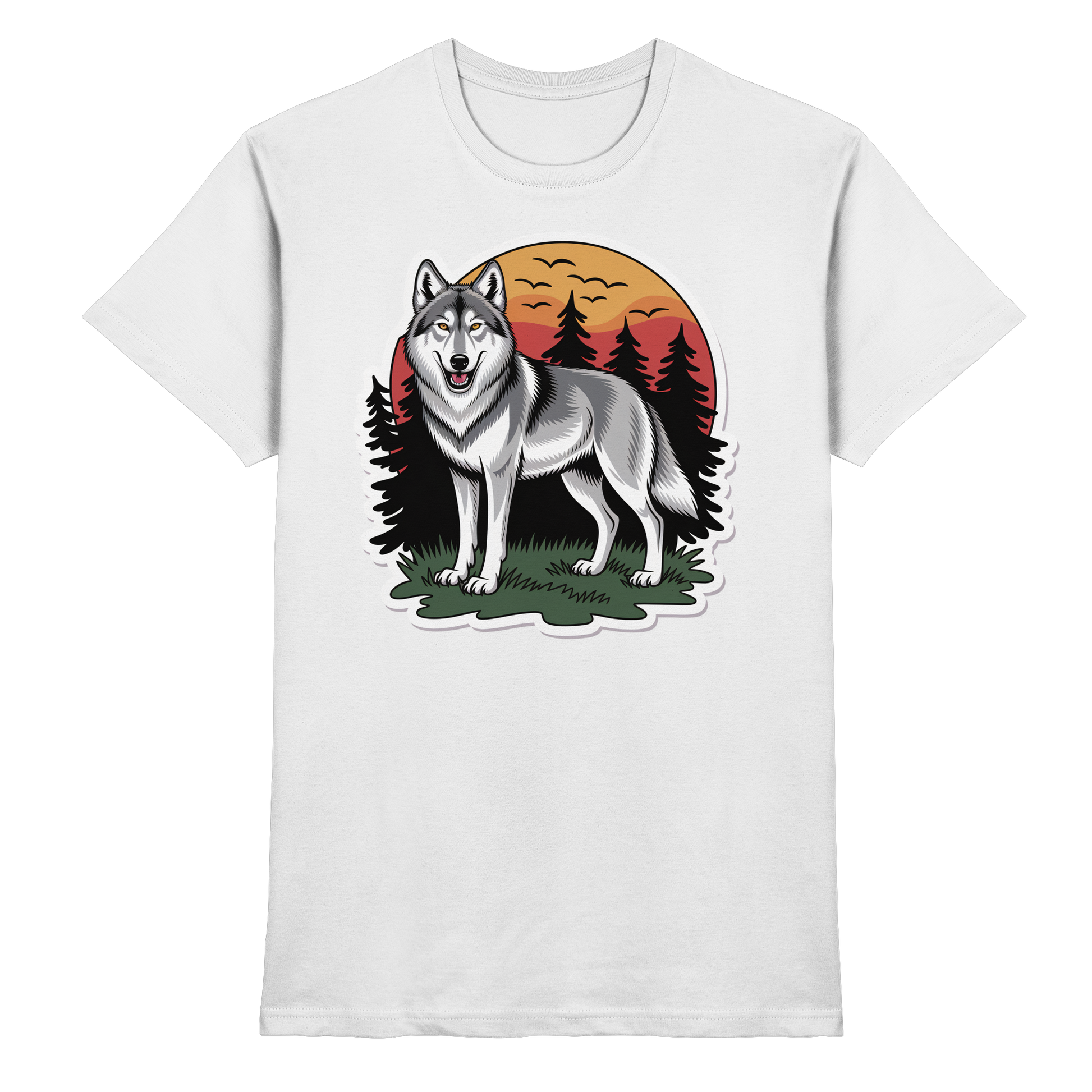Front view of Arvenzo Lone Dusk unisex white shirt with a stylish, premium design.