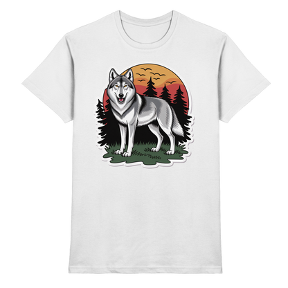 Front view of Arvenzo Lone Dusk unisex white shirt with a stylish, premium design.