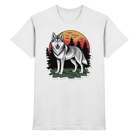 Front view of Arvenzo Lone Dusk unisex white shirt with a stylish, premium design.