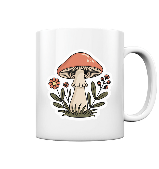 Arvenzo Still Roots mug with glossy white finish, featuring a simple, stylish design on the front for drinking and display.